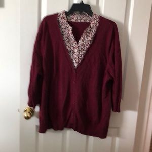 Sweater/shirt combo.